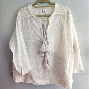 Johnny Was Prairie boho flowy cotton hippy blouse rare new with tags